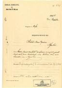 Construção de uma moradia em Agualva em nome de António Nunes Sequeira com o Processo OB nº 481/1925, com a licença de construção nº 341 de 04/11/1925.