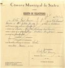 Registo de velocípede de marca Vitoria, com o nº 7932, em nome de Vítor José Névoa, morador em Rua José Antunes dos Santos, Sintra.
