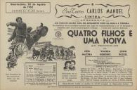 Programa do filme "Quatro Filhos e Uma Noiva" com a participação de Joel Mccrea, Wanda Hendrix e John Russel.
