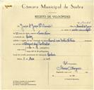 Registo de velocípede de marca Famel com motor Vitória, com o nº 10055, em nome de Graça & Graça, Lda, Irmãos, morador em Queluz.