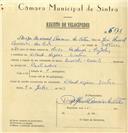 Registo de velocípede de marca Cuciolo Ducati, com o nº 6516, em nome de Diogo Manuel Couceiro da Costa, morador em Sintra.