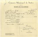 Registo de velocípede com o nº 10053, em nome de José Maria Pegado, morador em Algueirão.