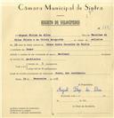 Registo de velocípede de marca Nacional, com o nº 7681, em nome de Miguel Filipe da Silva, morador em Janas.