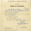 Registo de velocípede com o nº 1810, em nome de Augusto José de Campos, morador em Cacém de Baixo.