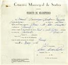 Registo de velocípede de marca Famel, com o nº 8717, em nome de Manuel Domingos Duarte, morador em Pernigem.