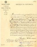 Ofício da Direção das Obras Públicas a dar conhecimento de um despacho de 25 de junho de 1914 o qual transferiu para João Carlos Pereira todos os direitos de a extinta Companhia Cintra ao Oceano.