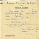 Registo de velocípede de marca Caravela, com o nº 5896, em nome de Raul Marinho Tomé, morador em Colares.
