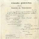 Registo de velocípede de marca Cycles Pombal, com o nº 5099, em nome de João Augusto Henrique dos Santos, morador Lameiras.em 