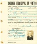 Registo de matricula de carroceiro de 2 ou mais animais em nome de José Tomás, morador em Mem Martins, com o nº de inscrição 1891.