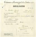 Registo de velocípede de marca Cycles Pombal com motor, com o nº 5241, em nome de Eleutério Miguel, morador em Anços.