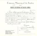 Registo de um veiculo de duas rodas tirado por um animal de espécie cavalar destinado a transporte de mercadorias em nome de Pedro Carrasqueiro Cambournac, morador na Quinta do Papel, Cacém. 