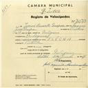 Registo de velocípede de marca Flecha, com o nº 3070, em nome de Josué Duarte Gaspar, morador em Godigana.