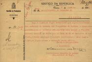 Ofício do Tenente Coronel de Engenharia do Batalhão de Pantoneiros, Humberto Severim de Morais, ao Administrador do Concelho de Sintra, pedindo para serem eliminados dos cadernos de chamada da freguesia de Colares e Belas, os soldados José Manuel e António Martins da Silva, por terem passado à reserva.
