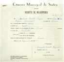 Registo de velocípede de marca Famel, com o nº 8395, em nome de Armindo Duarte Miguel, morador em Anços.