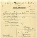 Registo de velocípede de marca R.L.S., com o nº 6912, em nome de Domingos Rosado, morador em Sabugo.