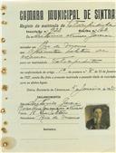 Registo de matricula de velocipedista em nome de António Nunes Garcia, morador em Rio de Mouro, com o nº de inscrição 922.