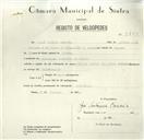 Registo de velocípede de marca Cycles Pombal, com o nº 8430, em nome de José António Correia, morador em Carenque.