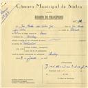 Registo de velocípede com o nº 6110, em nome de José Mendes da Silva Júnior, morador em Queluz.