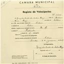 Registo de velocípede de marca R.P., com o nº 2266, em nome de Luís dos Santos da Silva Pugo, morador em Colares.