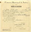 Registo de velocípede de marca Cicles Pombal, com o nº 6780, em nome de Antero Vicente Gato, morador em Lameiras.