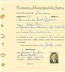 Registo de matricula de carroceiro em nome de Manuel dos Santos Caetano, morador em Odrinhas, com o nº de inscrição 1815.