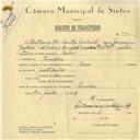 Registo de velocípede de marca Raio, com o nº 5897, em nome de António dos Santos Gabriel, morador em Queluz.