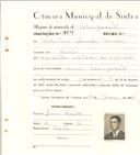 Registo de matricula de velocipedista em nome de Albertino Simões Parcelas, morador em Faião, com o nº de inscrição 6497.