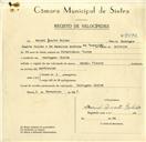 Registo de velocípede de marca Famel Vitória, com o nº 9692, em nome de Manuel Duarte Polido, morador em Terrugem.