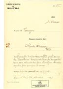 Construção de uma casa abarracada na Terrugem em nome de Alfredo Marcos, com o Processo OB nº 85/1923, com a licença de construção nº 192 de 22/05/1923.