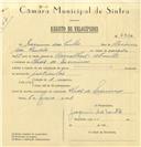 Registo de velocípede com o nº 6410, em nome de Joaquim dos Santos, morador em Chão de Meninos.