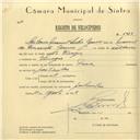Registo de velocípede de marca Deka, com o nº 5938, em nome de António Manuel Seabra Gomes, morador em Vinagre.