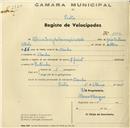 Registo de velocípede de marca Sprinter, com o nº 1003, em nome de Albino Luís da Conceição Melo, morador em Idanha.