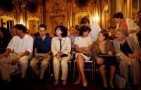 Público a assistir ao Concerto de piano de Pedro Burmester, na sala da música no Palácio Nacional de Queluz, durante o Festival de Música de Sintra.