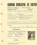 Registo de matricula de velocipedista em nome de Maria Elisa [...] Coelho Nunes, moradora no Banzão, com o nº de inscrição 2087.