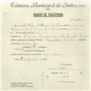 Registo de velocípede de marca Flecha, com o nº 5360, em nome de Carlos Filipe Milheiro Dias Fonseca, morador em Rinchoa.