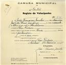 Registo de velocípede com o nº 690, em nome de João Francisco Janota, morador em Pero Pinheiro.
