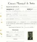 Registo de matricula de carroceiro em nome de José Rodrigues de [...], morador no Telhal, com o nº de inscrição 1929.