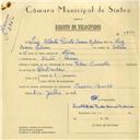 Registo de velocípede de marca Vilar com motor Cuciolo, com o nº 5872, em nome de Luís Alberto Pinto Soares Ribeiro, morador em Cacém.