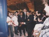 Evento de futebol, com a representação da CMS., na base aérea de Sintra e os futrebolistas Eusébio e Pelé.