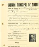 Registo de matricula de velocipedista em nome de Luís Domingos Oliveira, morador em Carenque, com o nº de inscrição 2029.