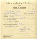 Registo de velocípede de marca Especial, com o nº 7499, em nome de Eduardo Maria Timóteo, morador em Cortezia.