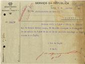 Ofício dirigido ao Administrador do Concelho de Sintra, proveniente do Chefe do Distrito de Recrutamento e Reserva nº 1, solicitando o envio do titulo de isenção de Manuel Matias Jorge, residente em Almargem do Bispo.