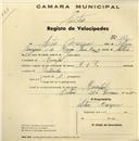 Registo de velocípede com o nº 147, em nome de Artur Marques, morador em Mucifal.
