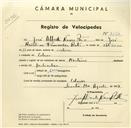 Registo de velocípede de marca Montano, com o nº 3177, em nome de José Alberto Neves Rato, morador em Colares.
