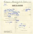Registo de velocípede de marca London, com o nº 5518, em nome de Manuel Lopes Antão, morador em Carenque.