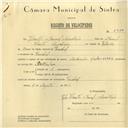 Registo de velocípede de marca Andorinha com motor, com o nº 5927, em nome de Vicente Manuel Anastácio, morador em Funchal.