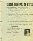 Registo de matricula de velocipedista em nome de Manuel José Roleiro, morador na Assafora, com o nº de inscrição 1790.