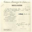 Registo de velocípede de marca Chandler, com o nº 4858, em nome de Carlos Francisco dos Reis Pereira, morador em Belas.