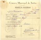 Registo de velocípede de marca Famel, com o nº 9785, em nome de Júlio Fernando Dias, morador em Carenque.