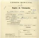 Registo de velocípede de marca Nacional, com o nº 3604, em nome de António Ferreira Martins, morador em Montelavar.